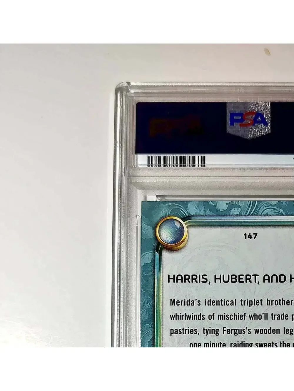 Harris, Hubert, and Hamish 2025 Topps Disney #147 Diamond Card Brave PSA 8